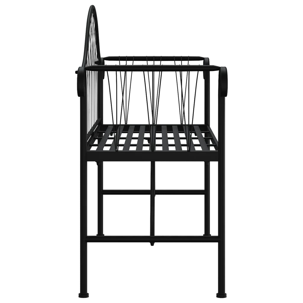 Banco de jardim de 2 lugares 128 cm aço preto