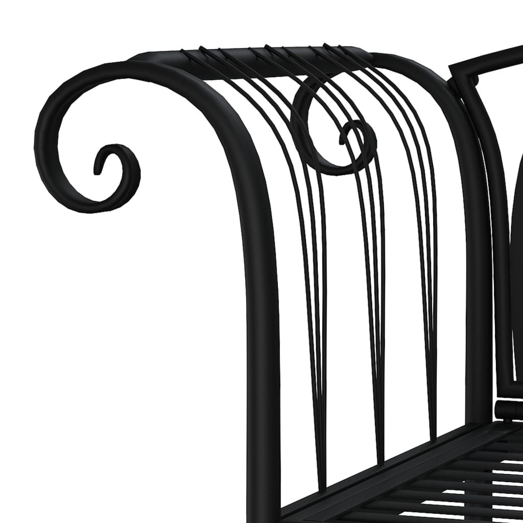 Banco de jardim de 2 lugares 128 cm aço preto