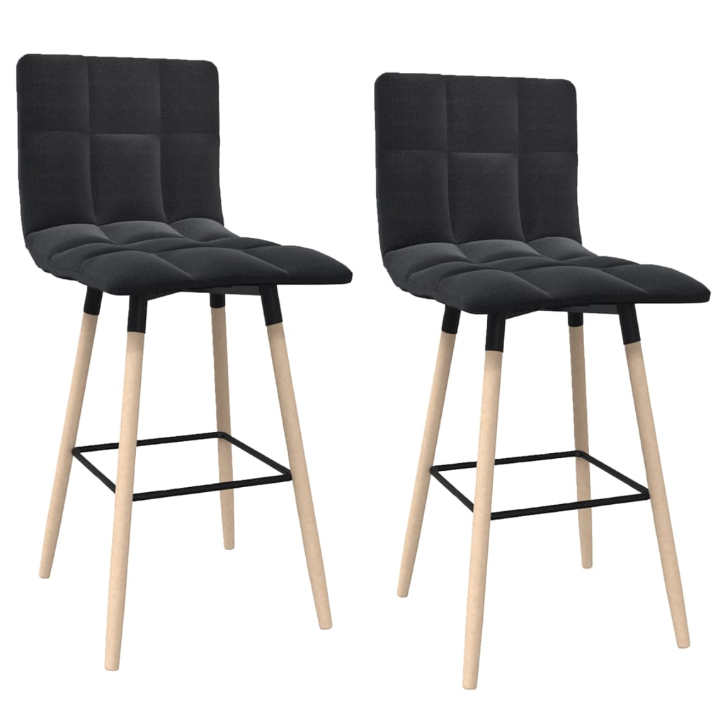 Bancos de bar 2 pcs tecido preto