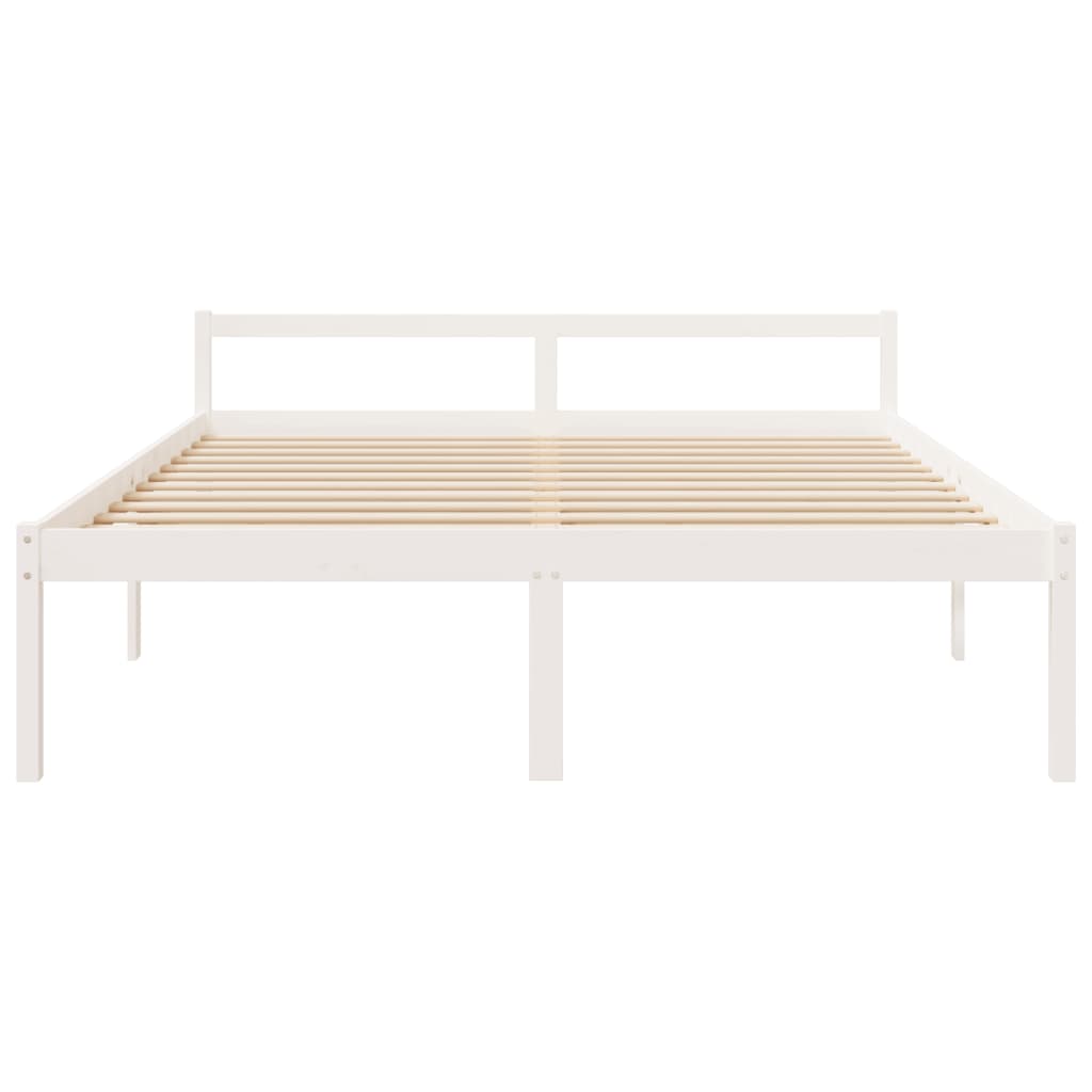 Cama para idosos 200x200 cm pinho maciço branco