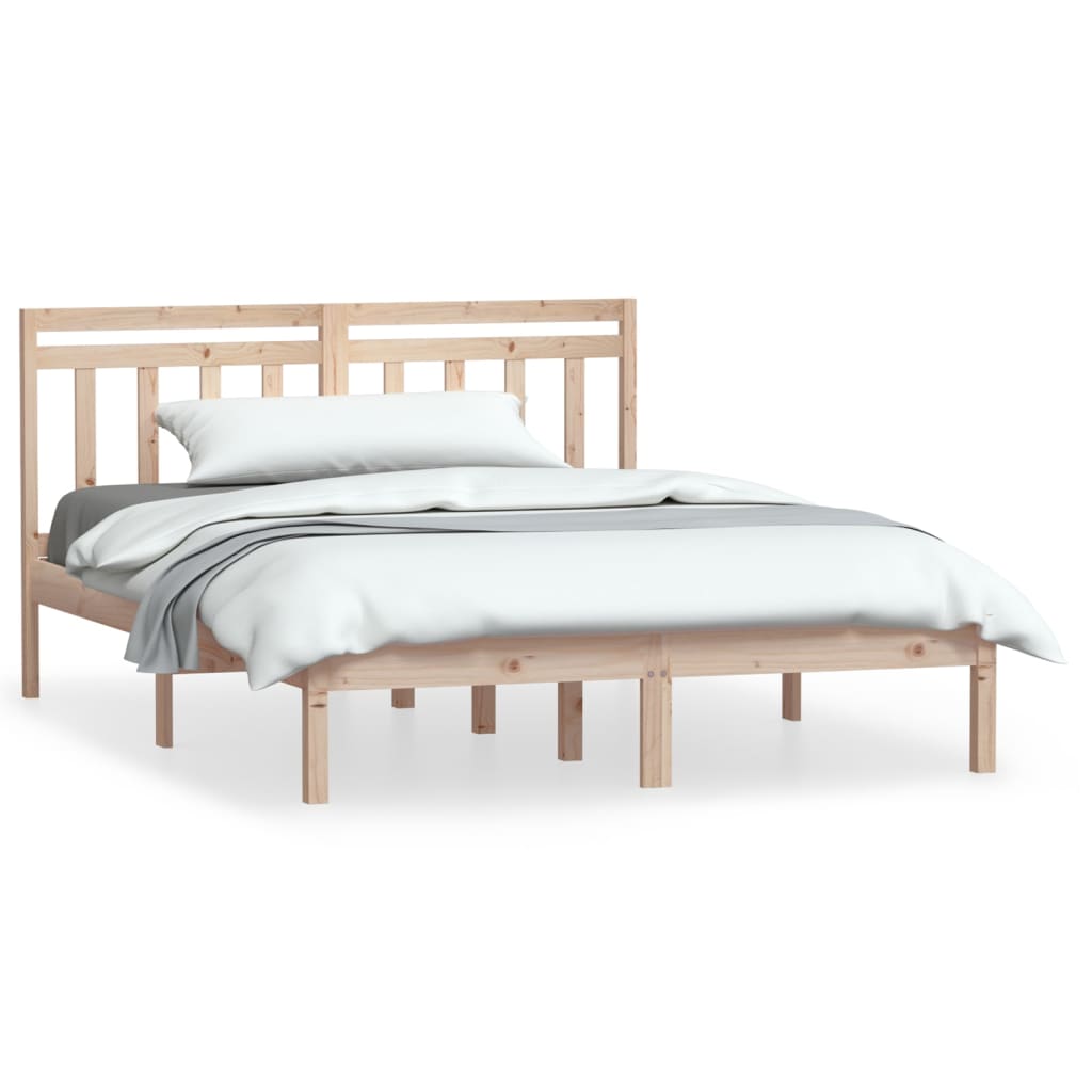 Estrutura de cama casal 135x190 cm madeira maciça