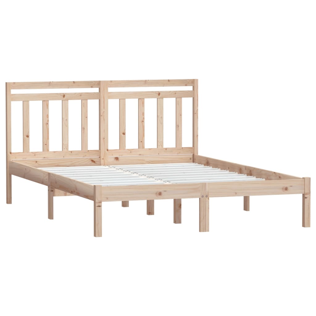 Estrutura de cama casal 135x190 cm madeira maciça