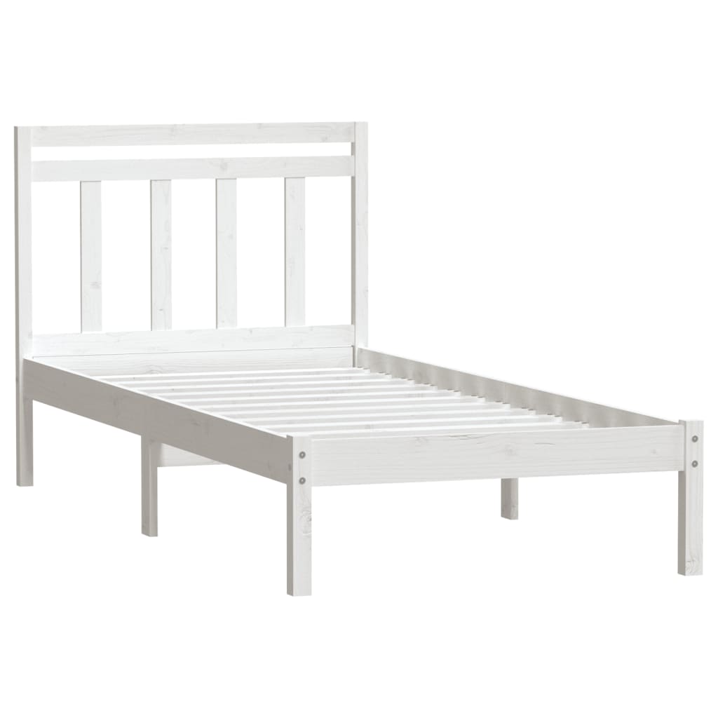 Estrutura de cama 100x200 cm pinho maciço branco