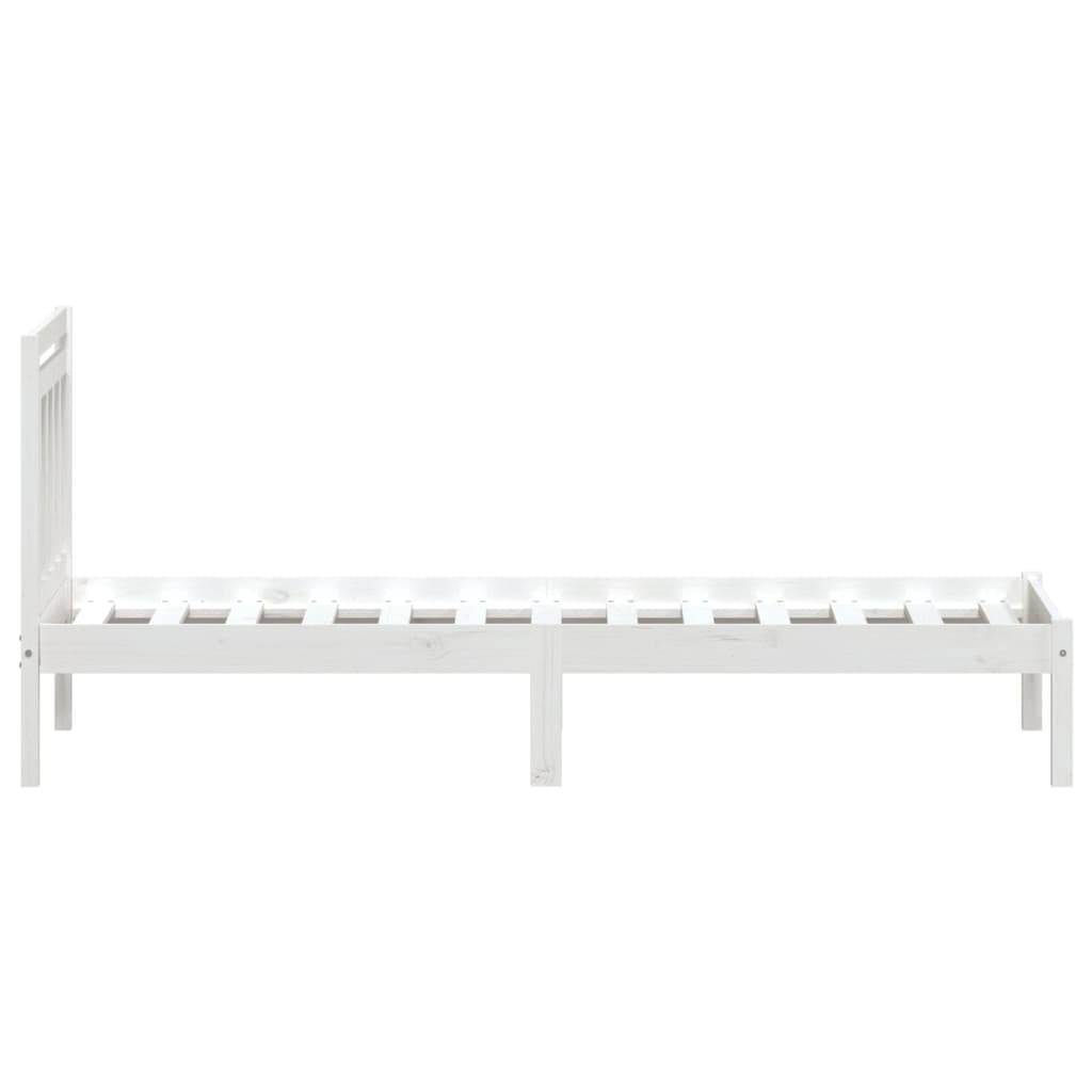 Estrutura de cama 100x200 cm pinho maciço branco