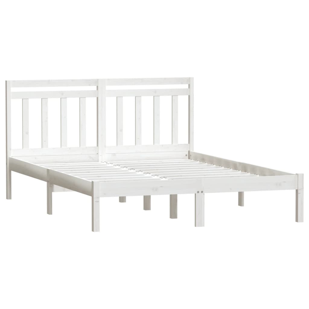 Estrutura de cama 120x200 cm pinho maciço branco