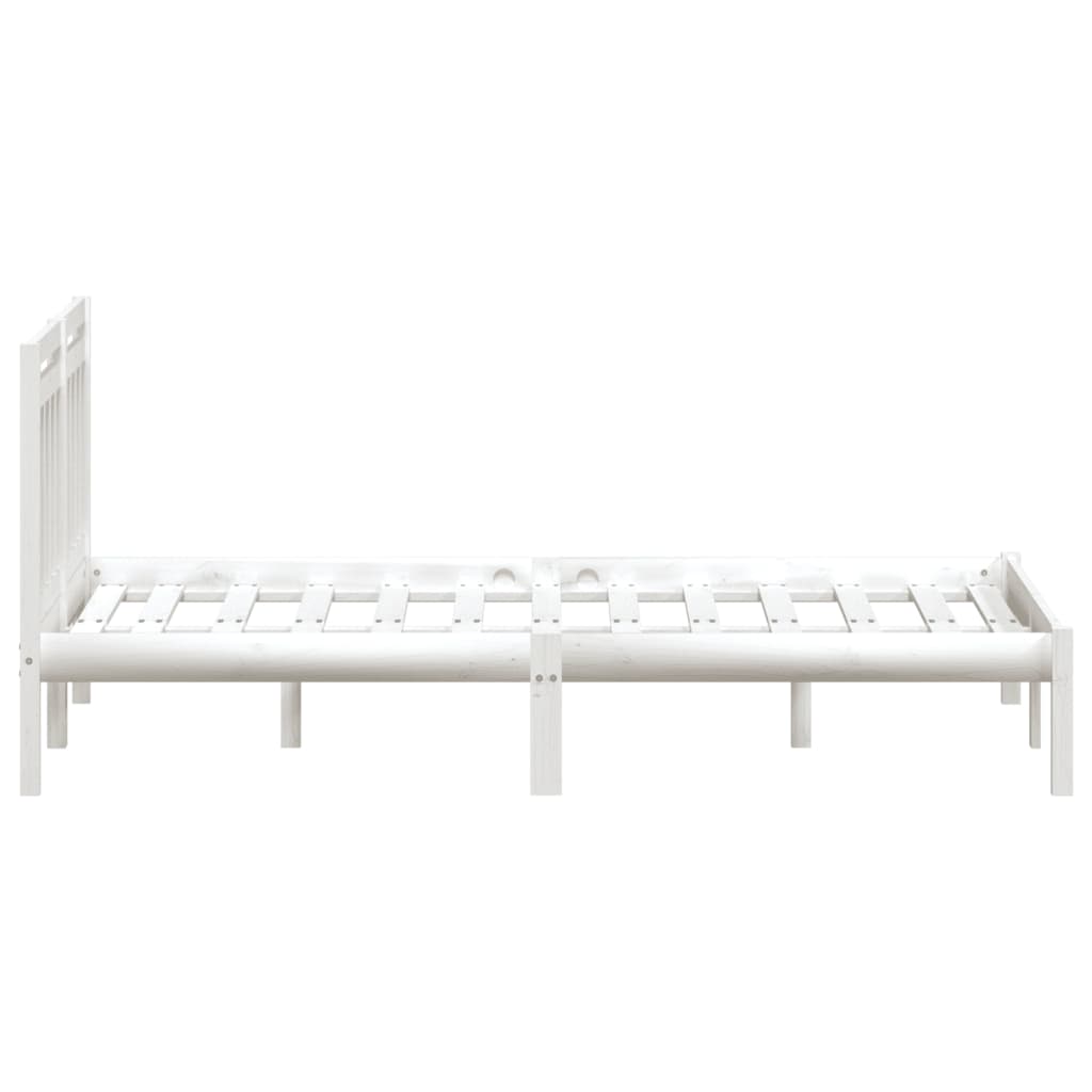 Estrutura de cama 140x200 cm madeira de pinho maciça branco