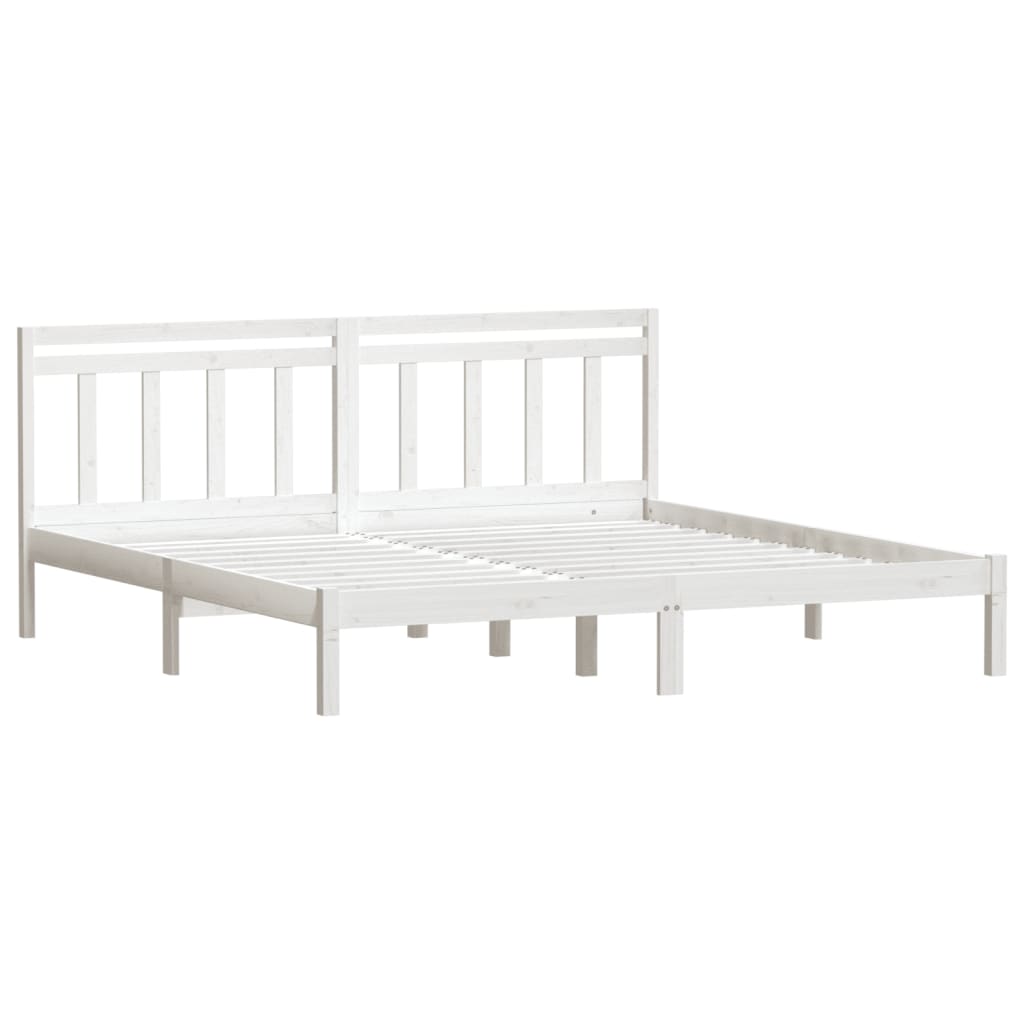 Estrutura de cama 160x200 cm madeira de pinho maciça branco