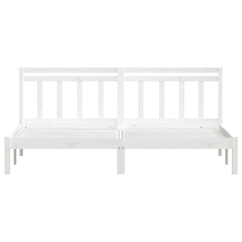 Estrutura de cama 160x200 cm madeira de pinho maciça branco