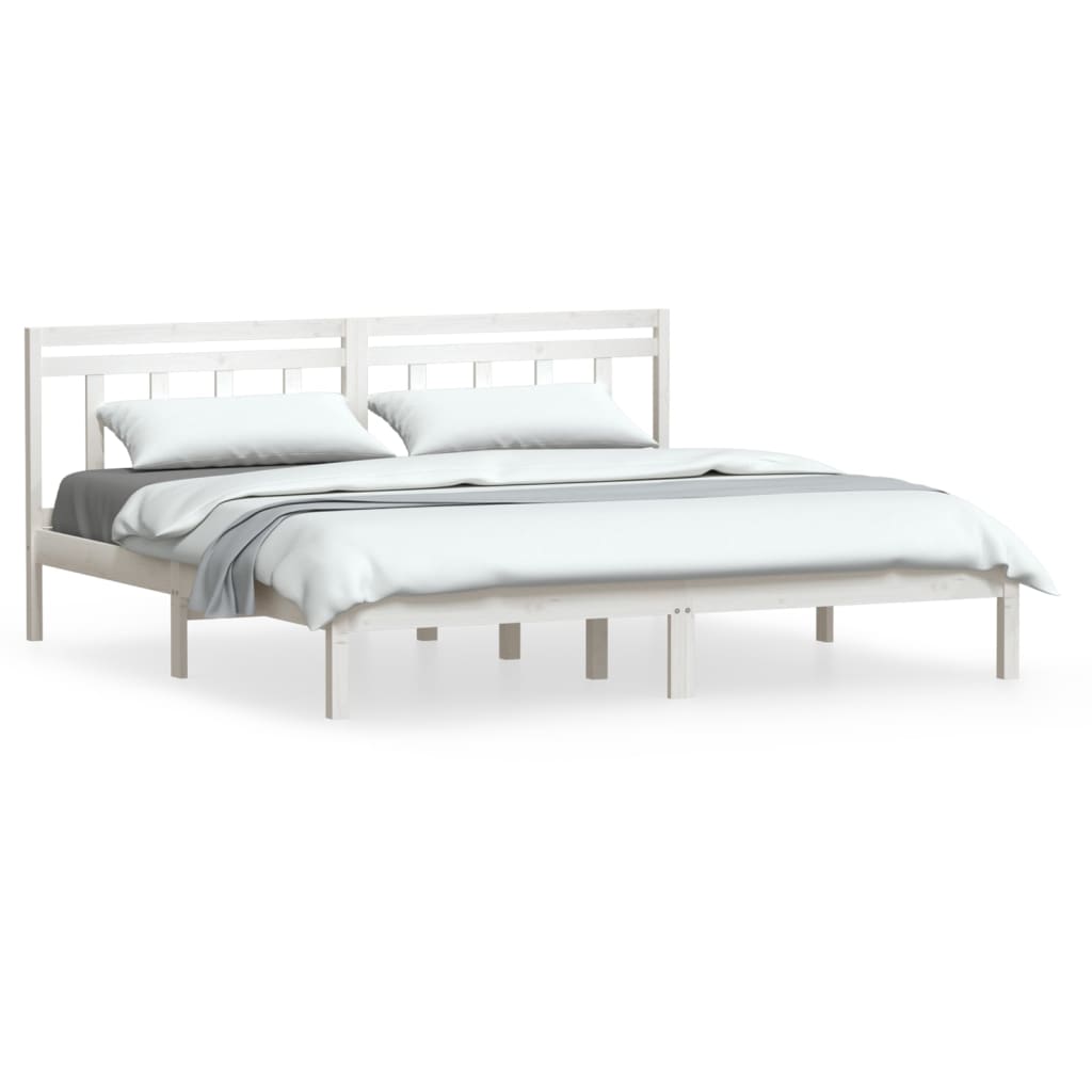 Estrutura de cama 200x200 cm pinho maciço branco