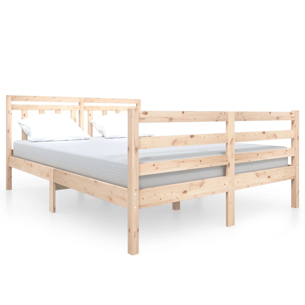 Estrutura de cama casal 135x190 cm madeira maciça