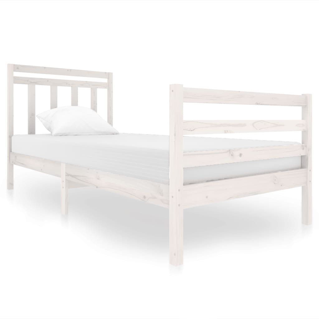 Estrutura de cama 90x200 cm madeira maciça branco