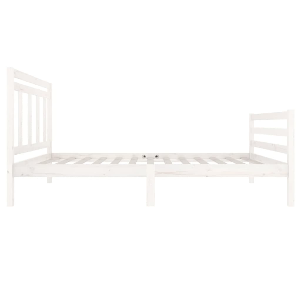 Estrutura de cama 100x200 cm madeira maciça branco