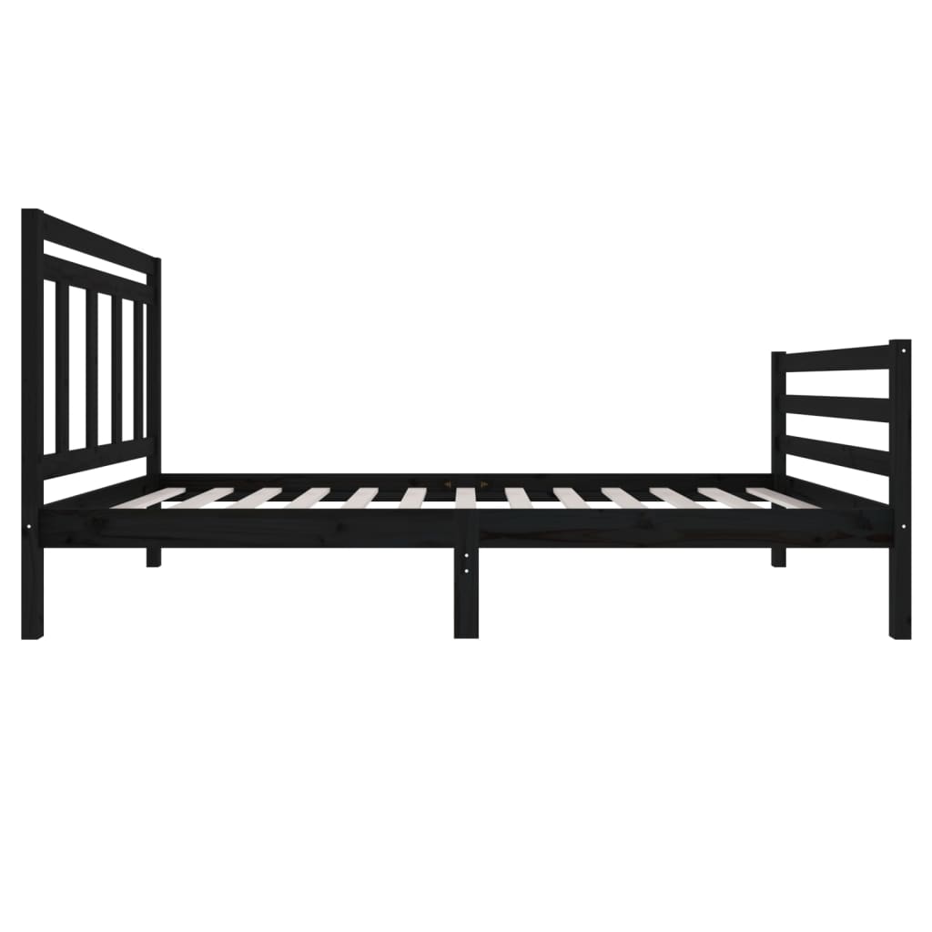 Estrutura de cama 100x200 cm madeira maciça preto