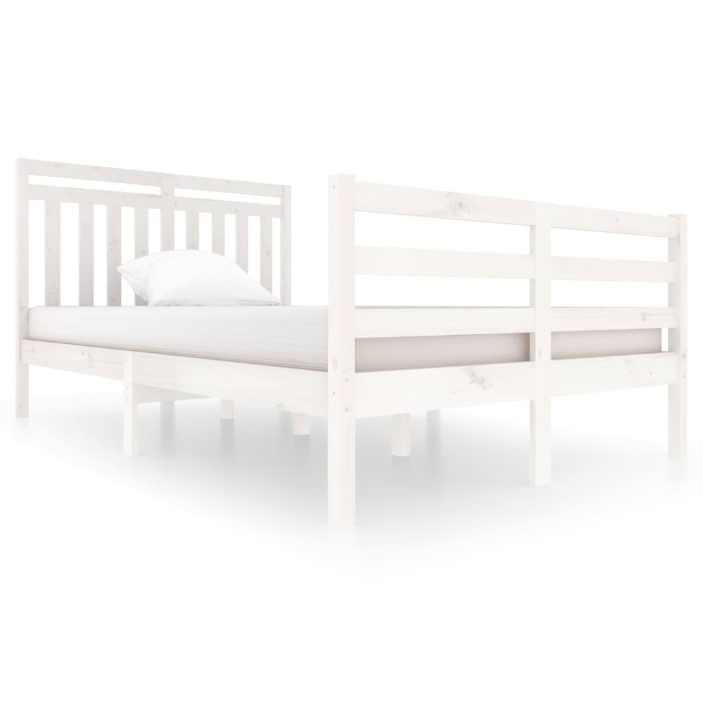 Estrutura de cama 120x200 cm madeira maciça branco