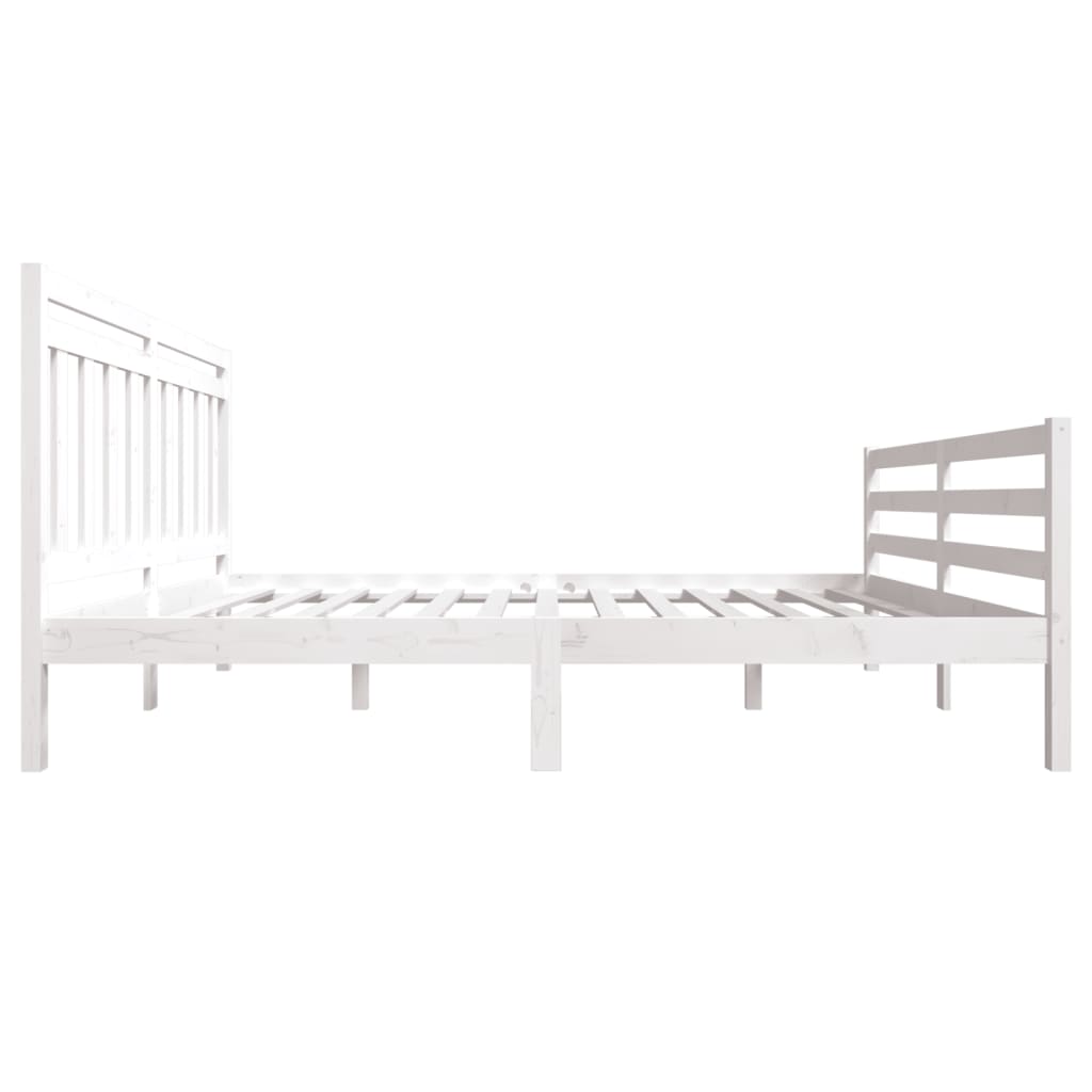 Estrutura de cama 160x200 cm madeira maciça branco