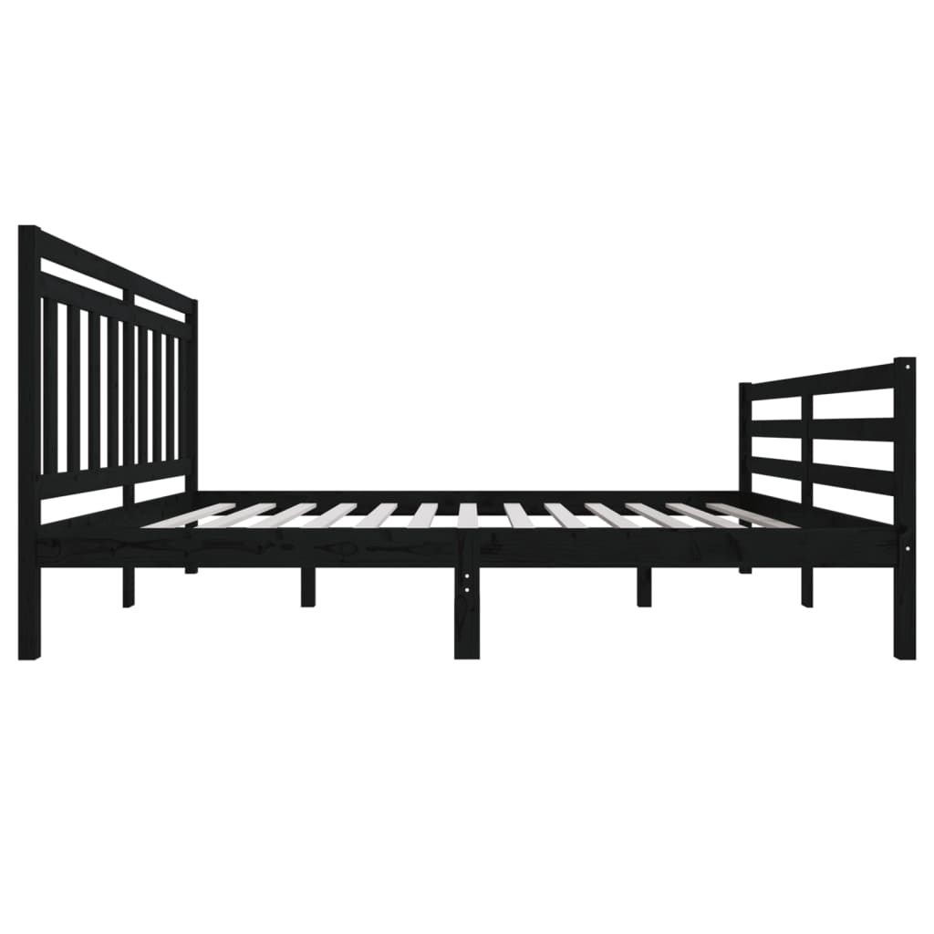 Estrutura de cama 160x200 cm madeira maciça preto