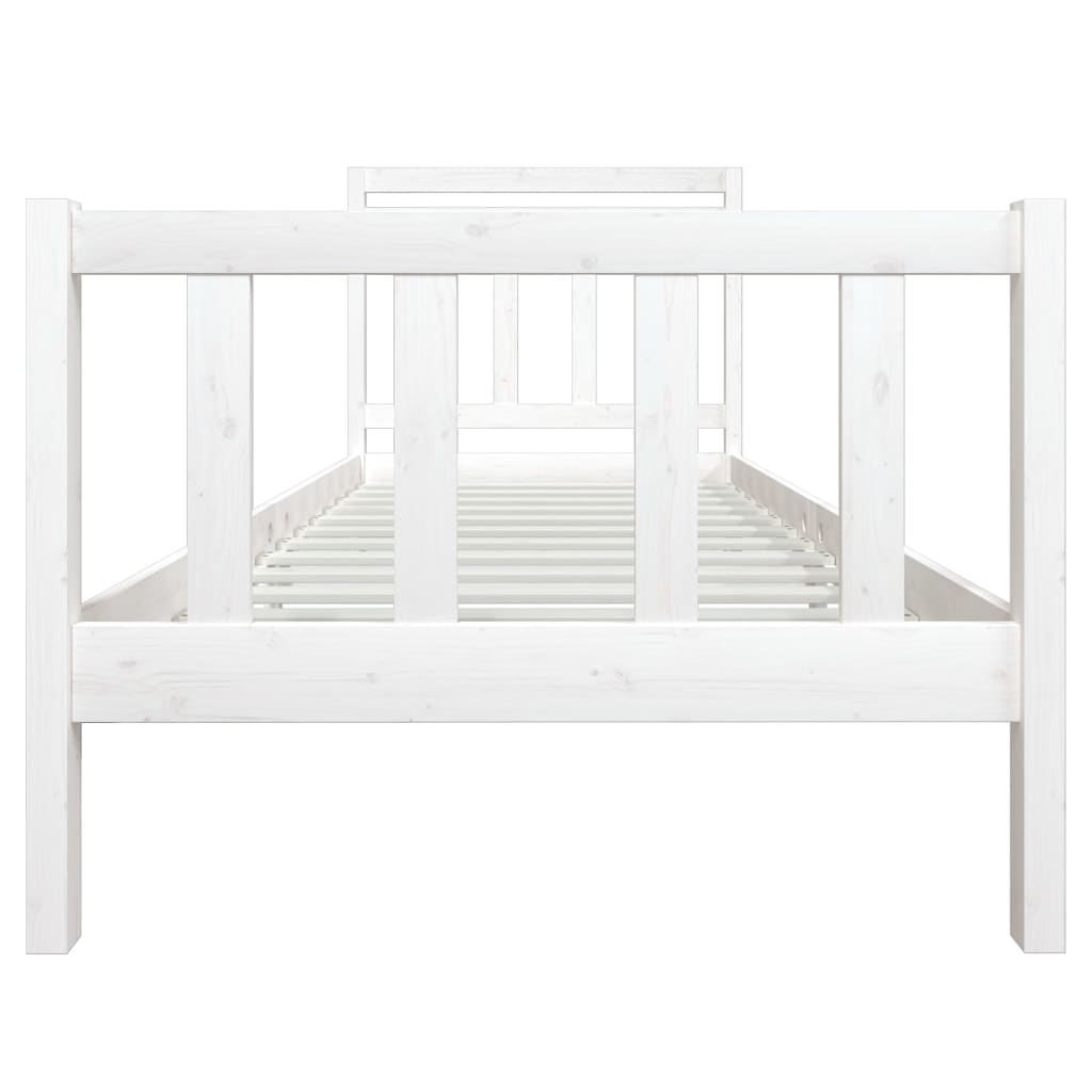 Estrutura de cama 90x200 cm madeira maciça branco