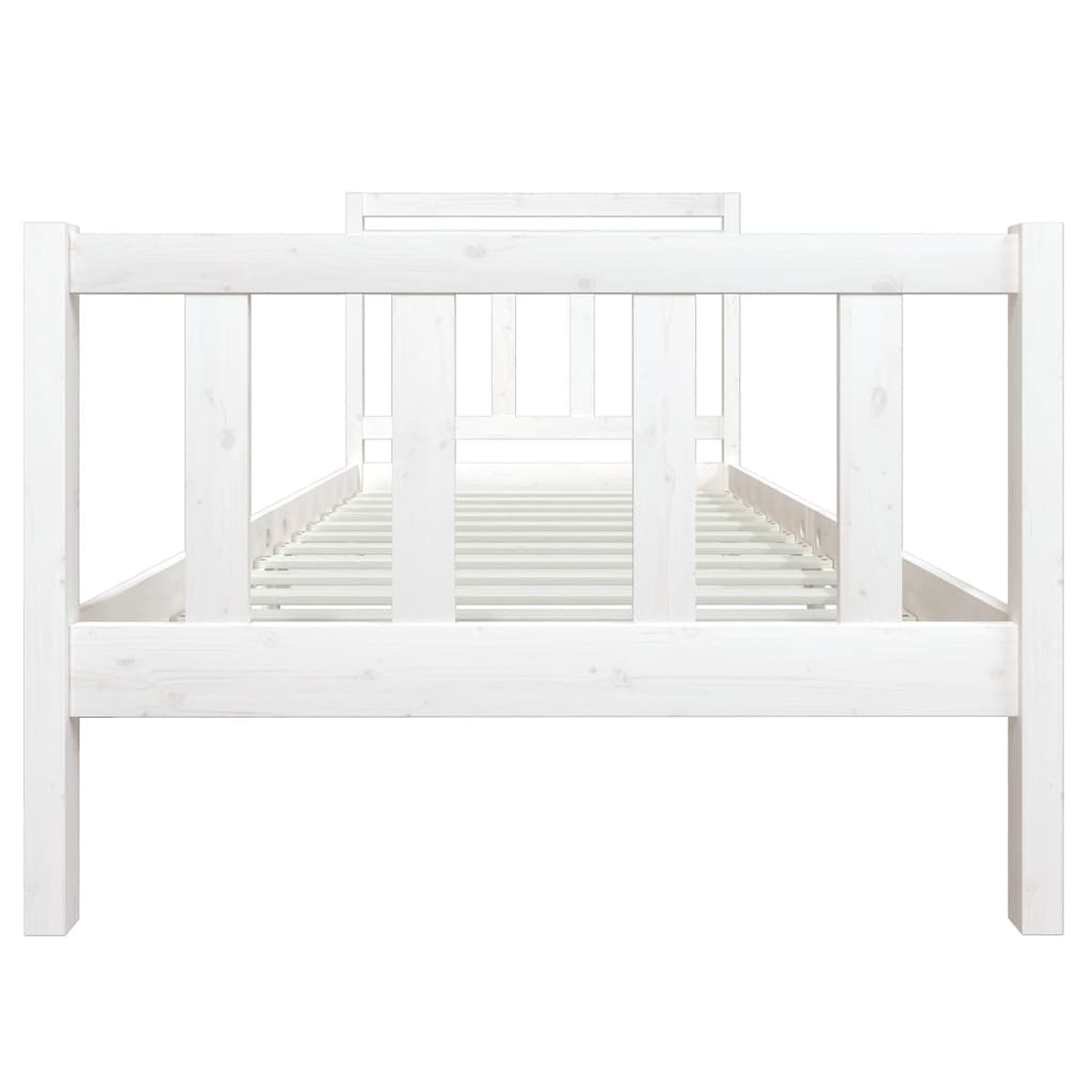 Estrutura de cama 100x200 cm madeira maciça branco