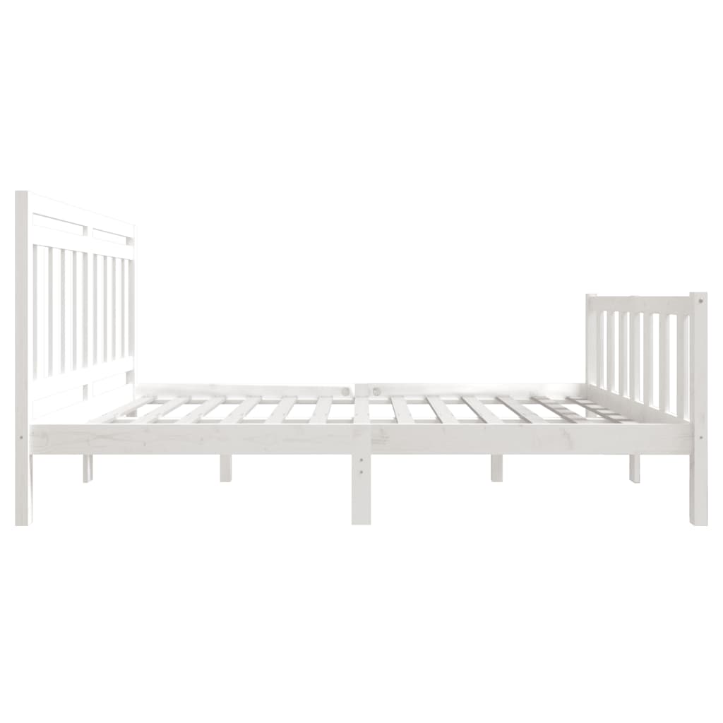 Estrutura de cama 120x200 cm madeira maciça branco