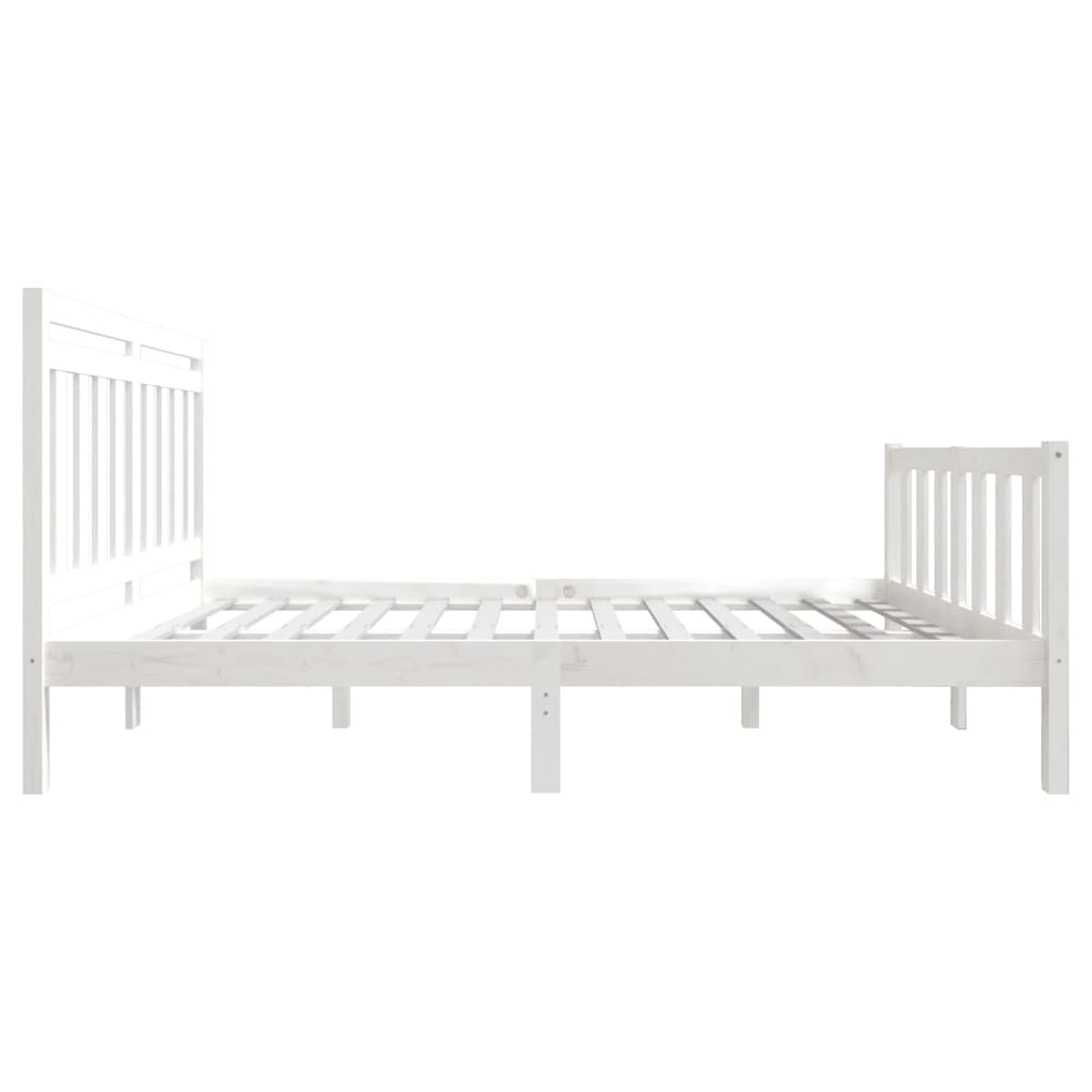 Estrutura de cama 160x200 cm madeira maciça branco