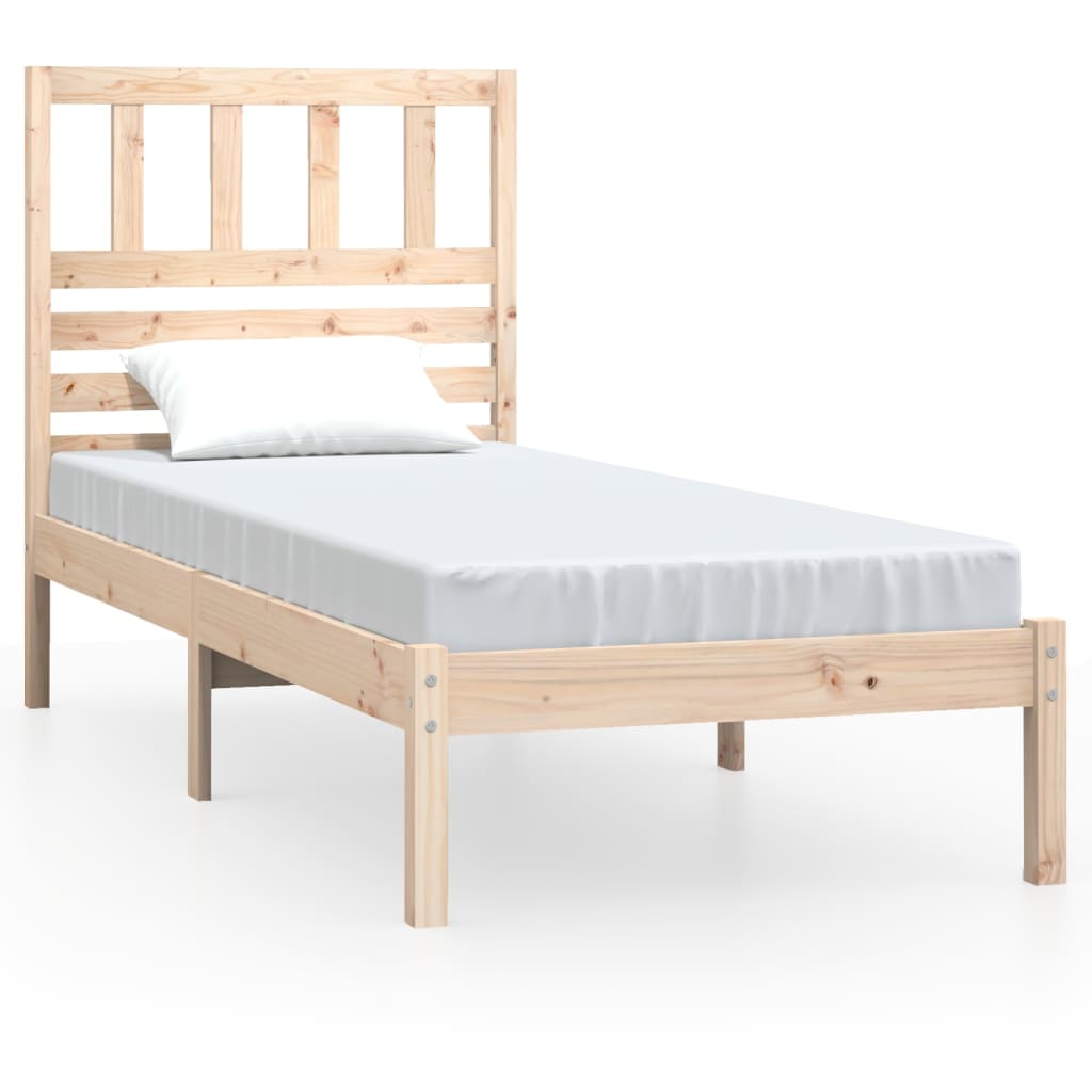 Estrutura de cama de solteiro 90x190 cm pinho maciço