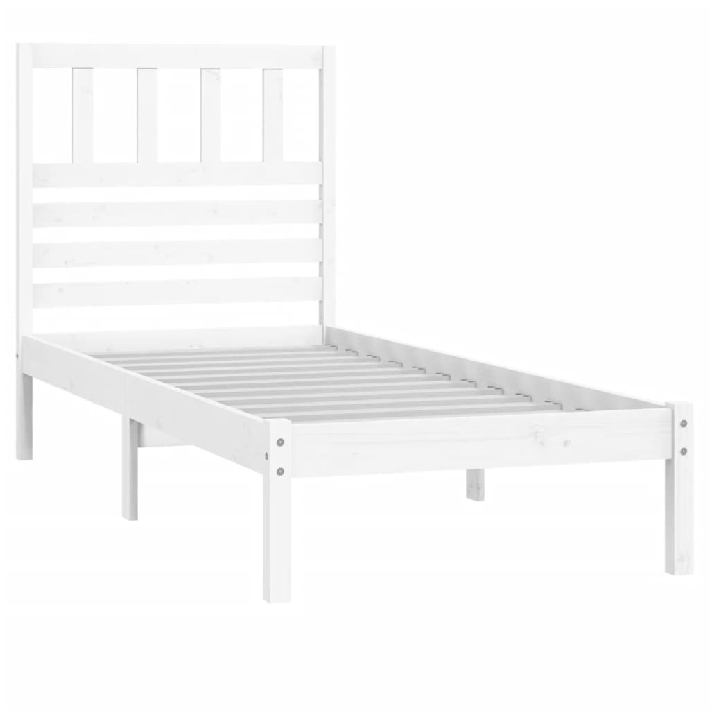 Estrutura de cama 90x200 cm pinho maciço branco