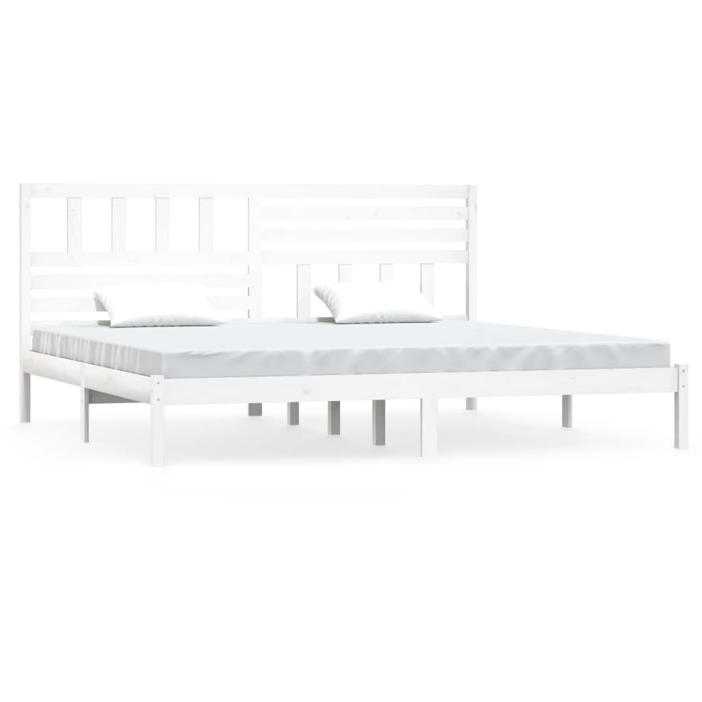 Estrutura de cama 200x200 cm pinho maciço branco