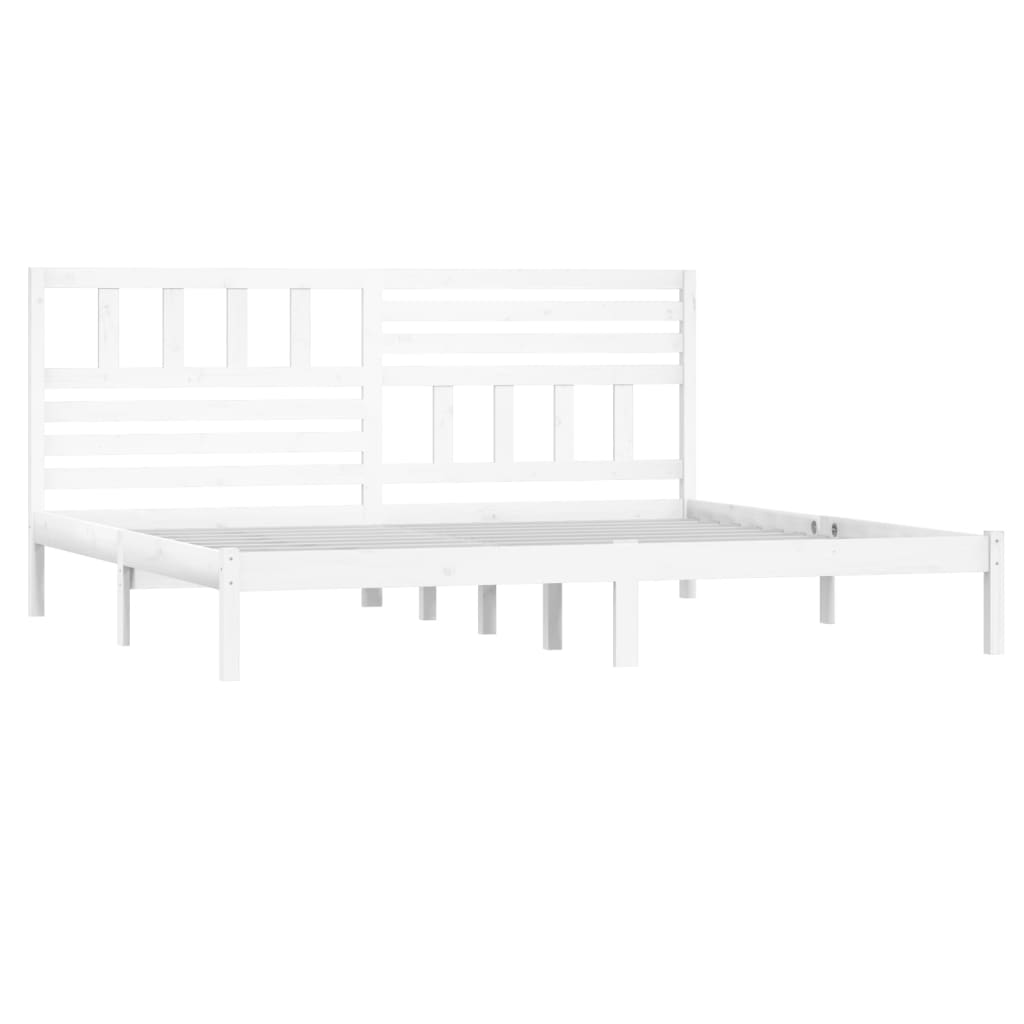 Estrutura de cama 200x200 cm pinho maciço branco