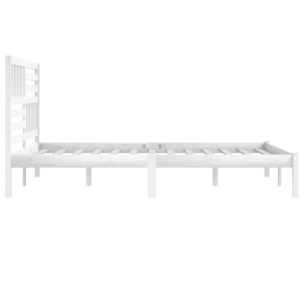 Estrutura de cama 200x200 cm pinho maciço branco