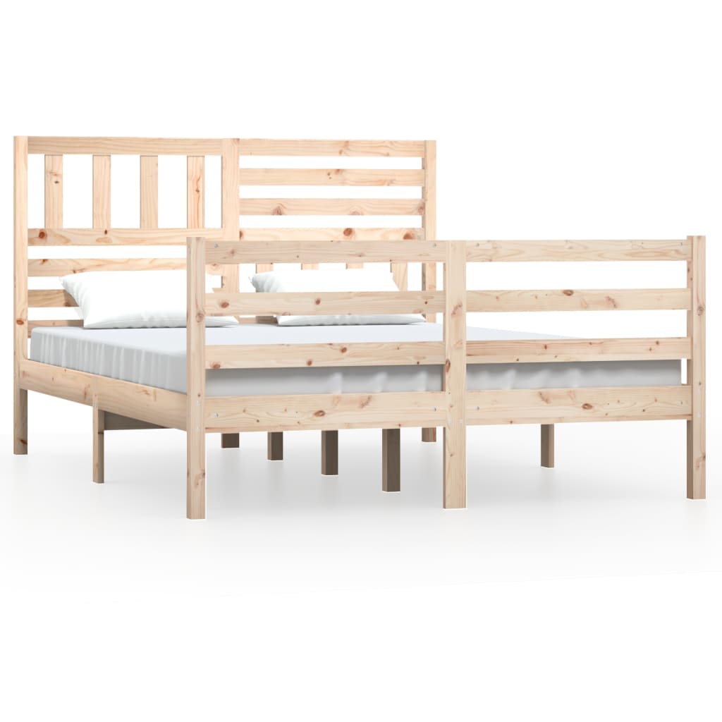 Estrutura de cama casal 135x190 cm madeira maciça