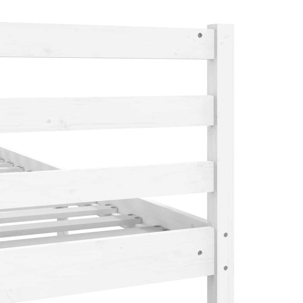 Estrutura de cama casal 135x190 cm madeira maciça branco