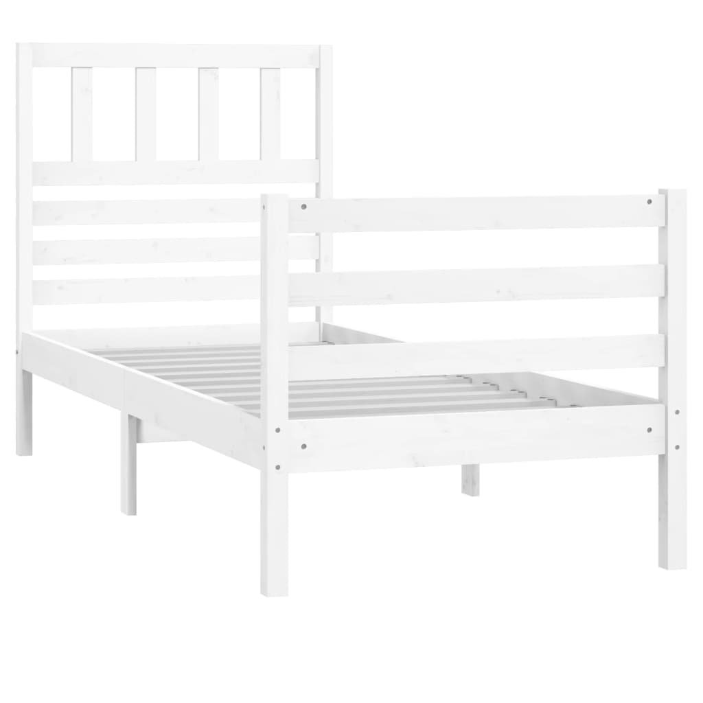 Estrutura de cama 90x200 cm madeira maciça branco