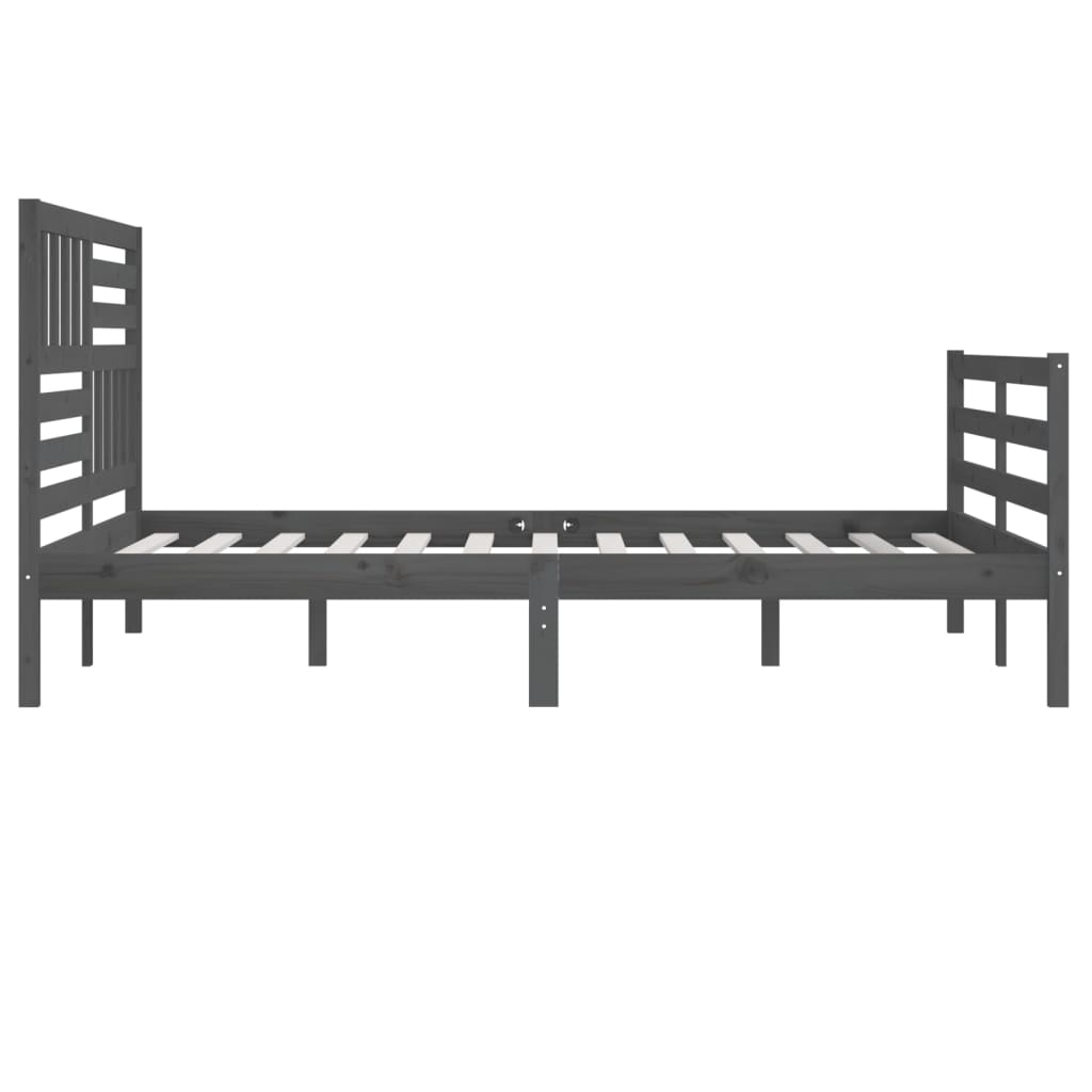 Estrutura de cama super king 180x200 cm madeira maciça cinza