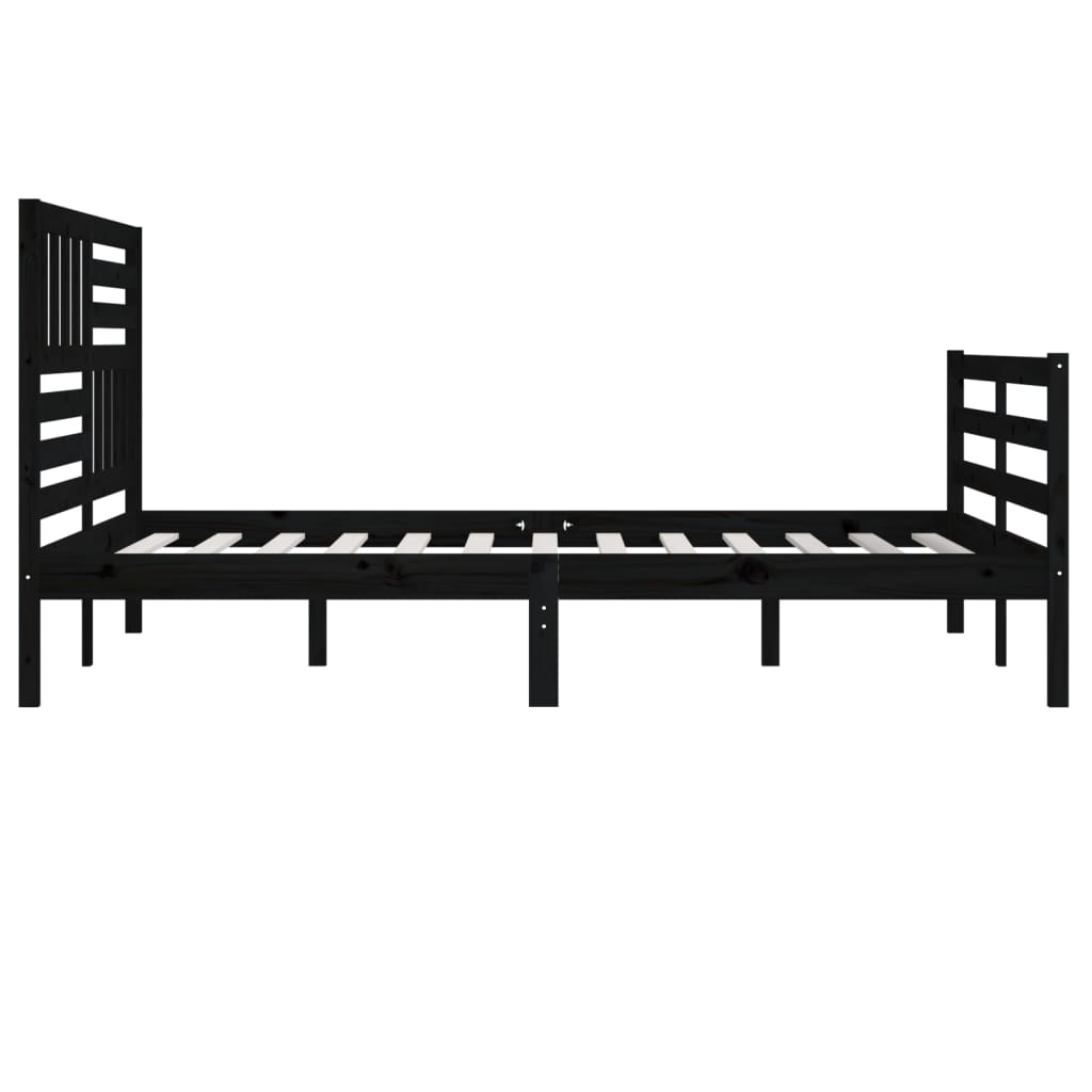 Estrutura de cama super king 180x200 cm madeira maciça preto