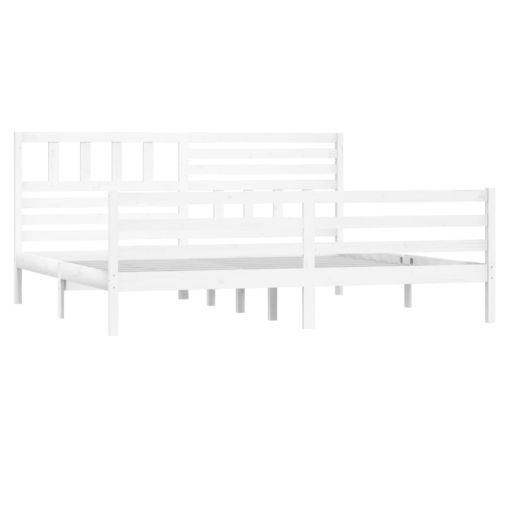 Estrutura de cama 200x200 cm madeira maciça branco