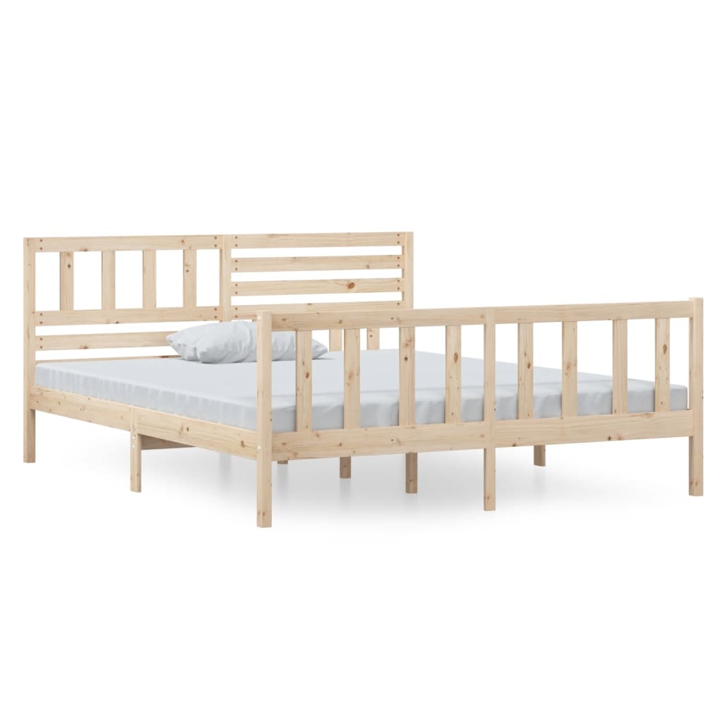 Estrutura de cama casal 135x190 cm madeira maciça