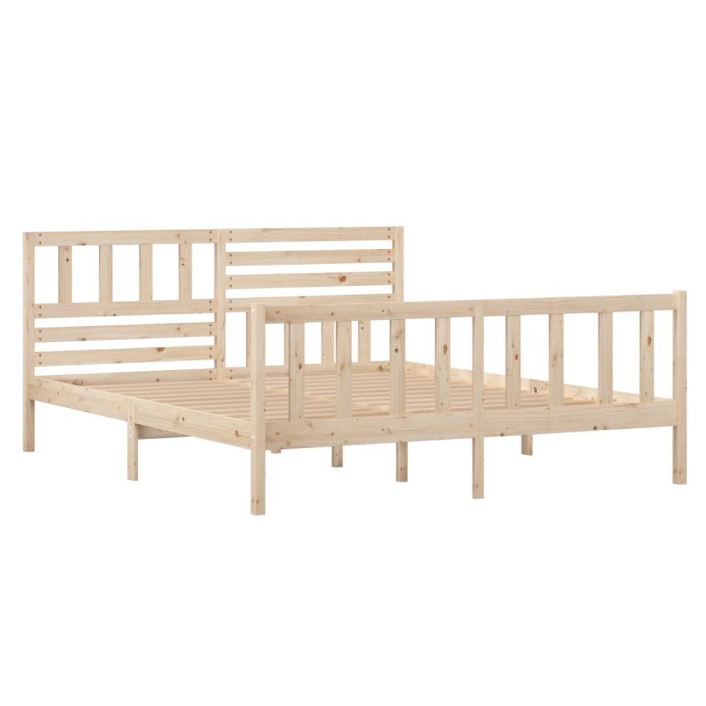 Estrutura de cama casal 135x190 cm madeira maciça