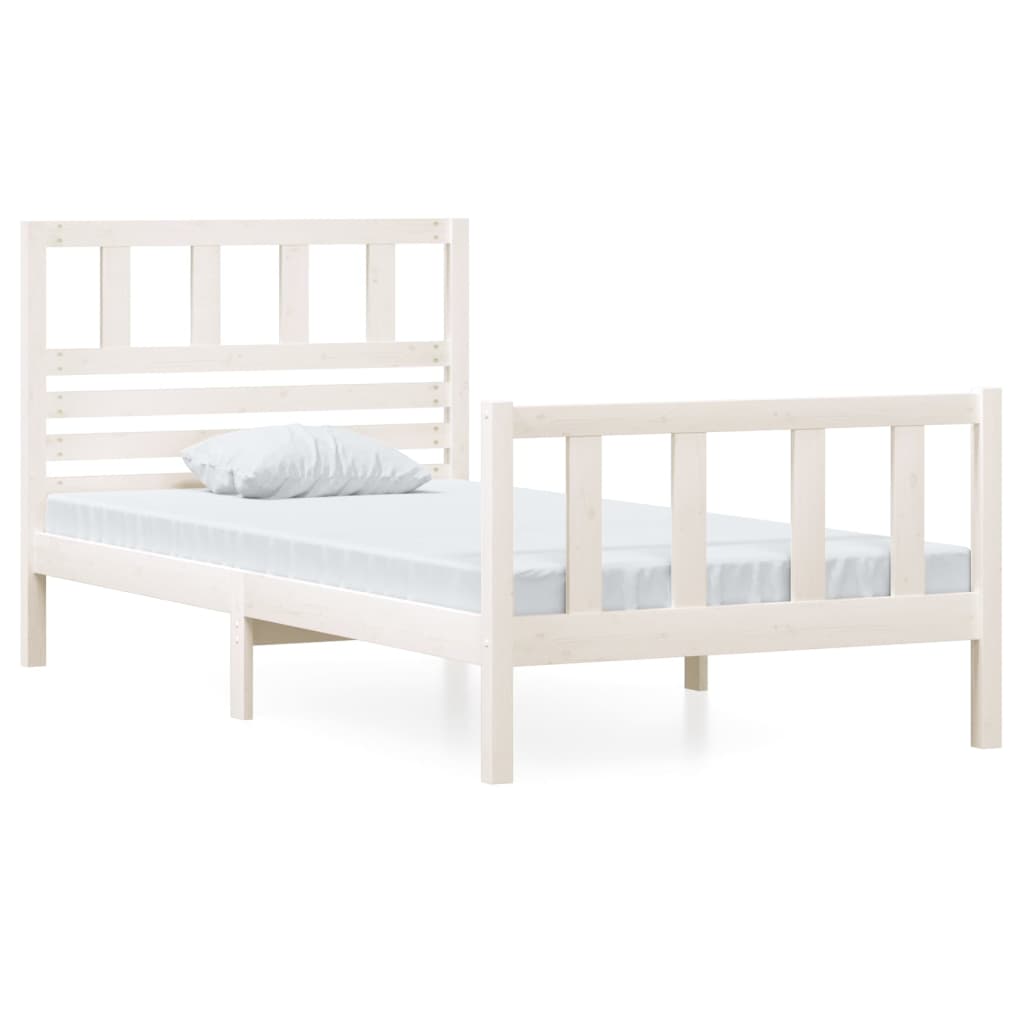 Estrutura de cama 90x200 cm madeira maciça branco