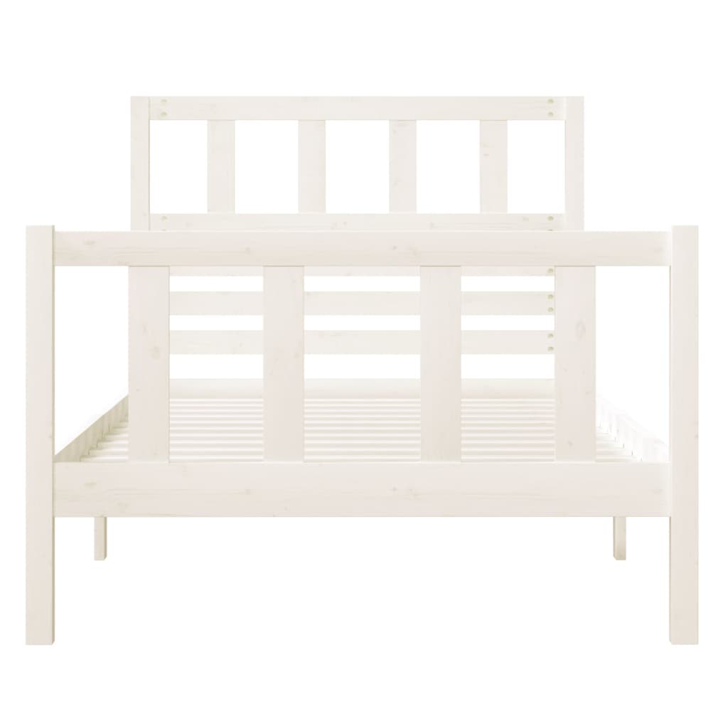 Estrutura de cama 90x200 cm madeira maciça branco