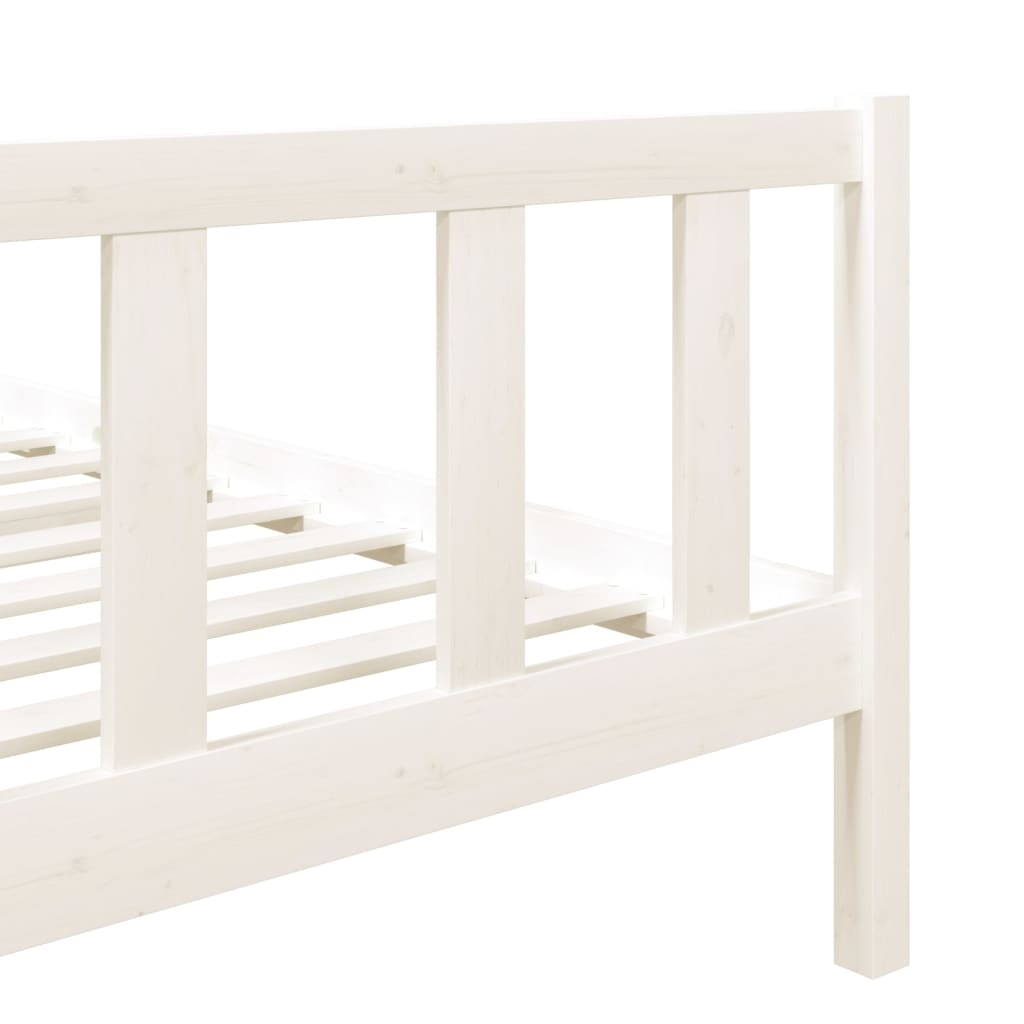 Estrutura de cama 90x200 cm madeira maciça branco