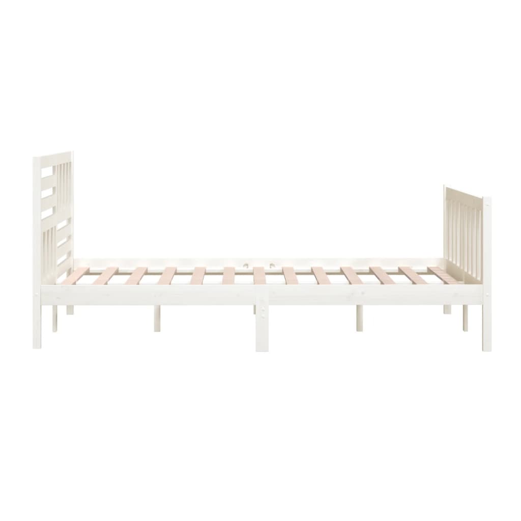 Estrutura de cama super king 180x200 cm madeira maciça branco