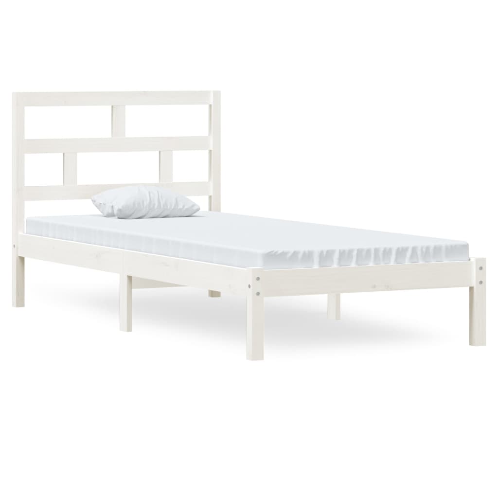 Estrutura de cama 90x200 cm pinho maciço branco