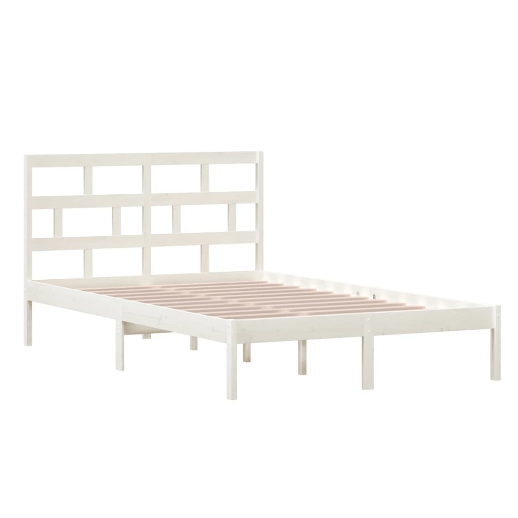 Estrutura de cama 120x200 cm pinho maciço branco