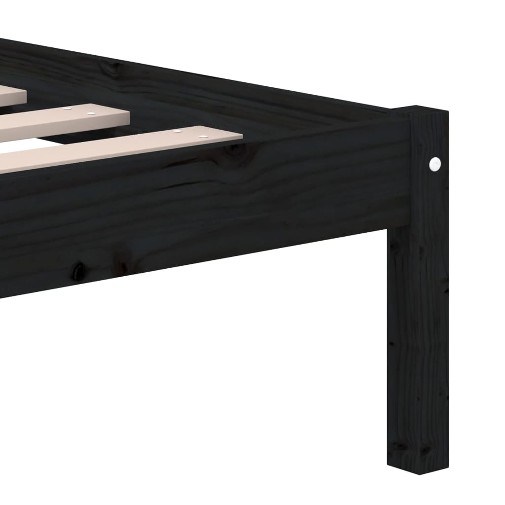 Estrutura de cama super king 180x200 cm madeira maciça preto