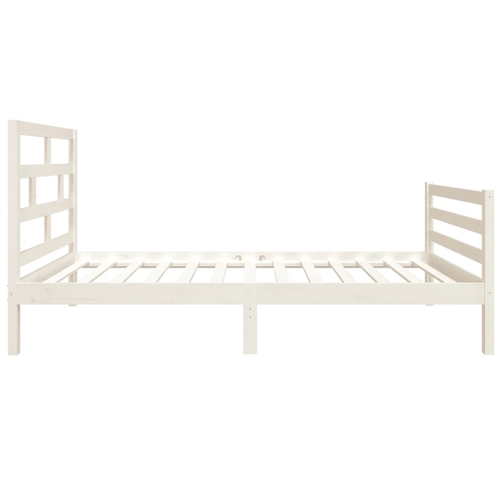 Estrutura de cama solteiro 90x190 cm madeira maciça branco