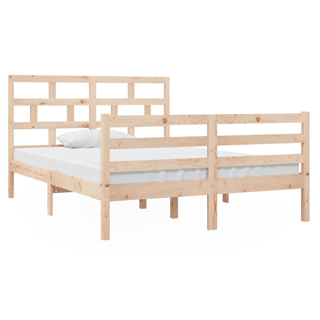 Estrutura de cama casal 135x190 cm madeira maciça