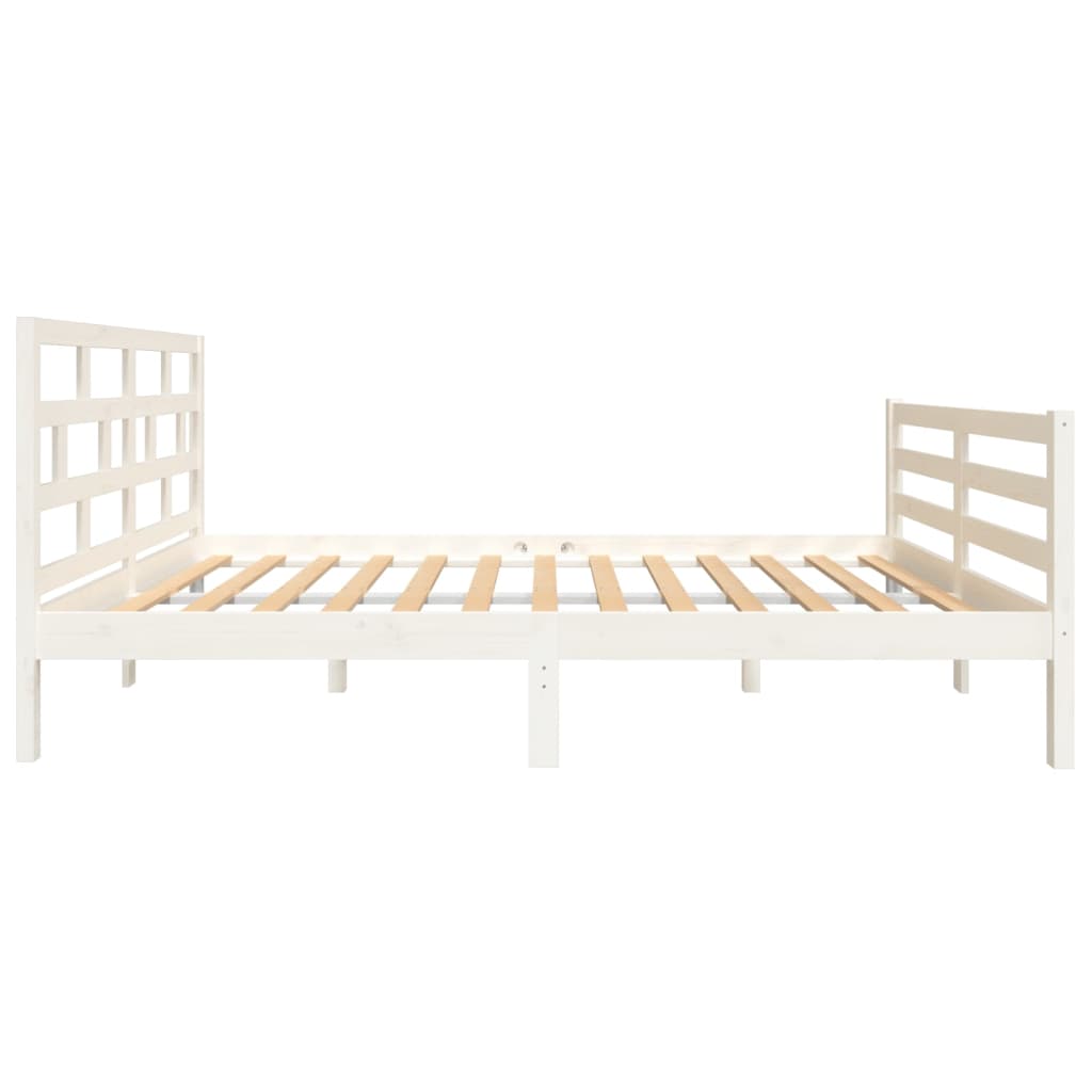 Estrutura de cama 120x200 cm madeira de pinho maciça branco