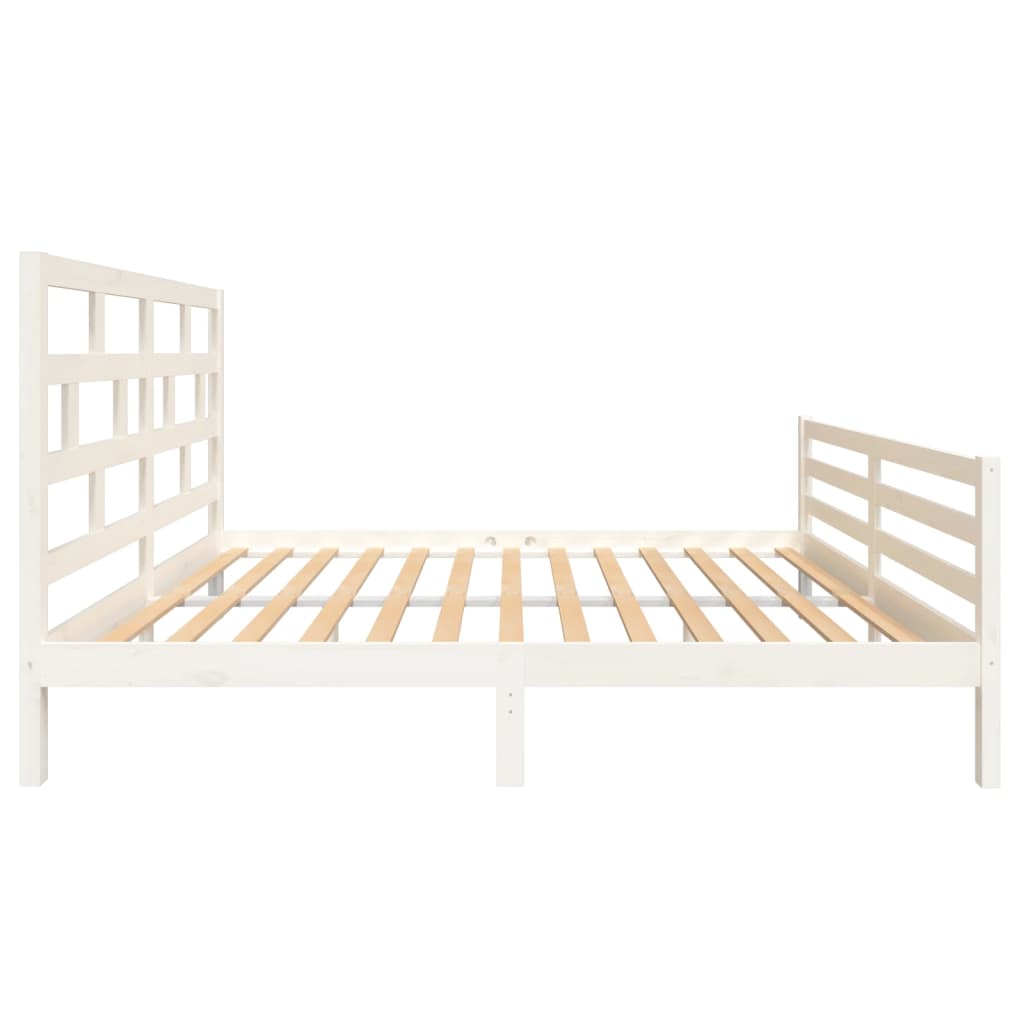 Estrutura de cama 160x200 cm madeira de pinho maciça branco