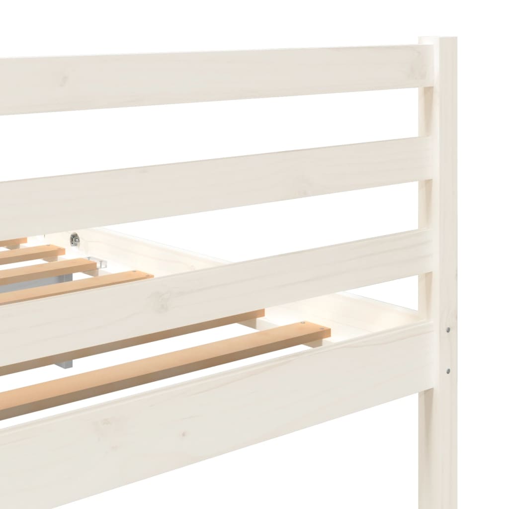 Estrutura de cama super king pinho maciço 180x200 cm branco