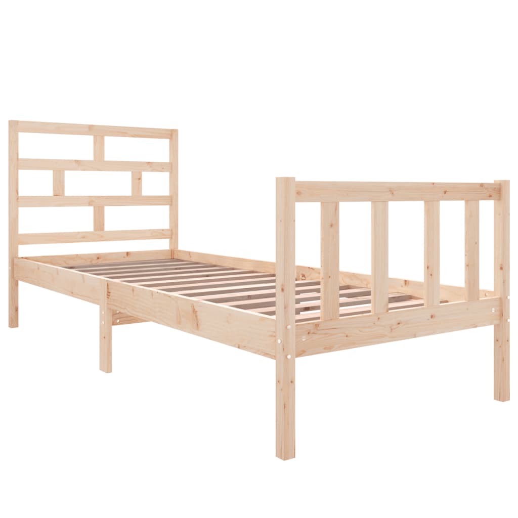 Estrutura de cama pequena solteiro 75x190 cm pinho maciço